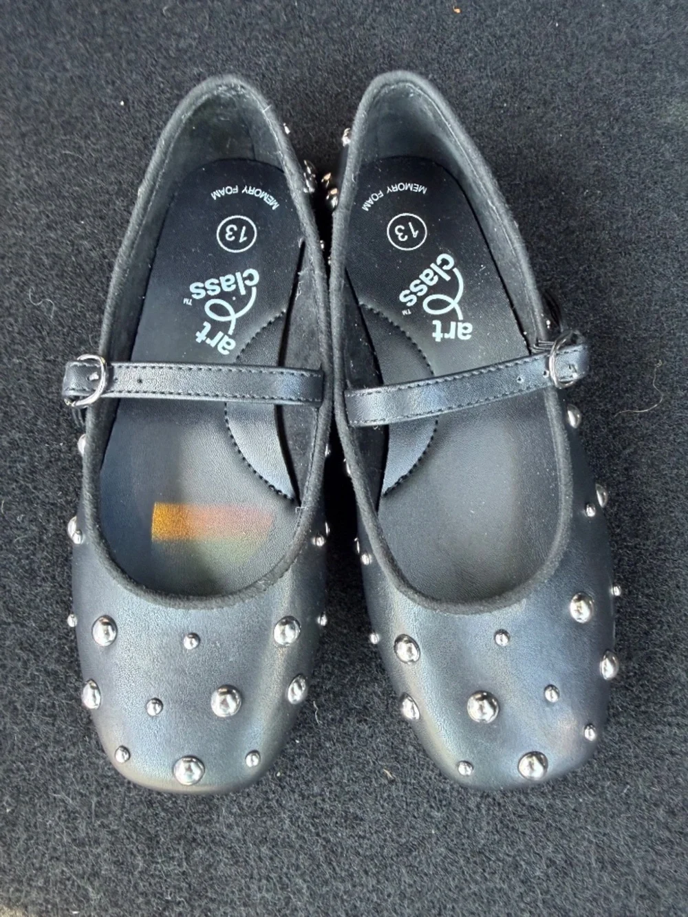 ✨ Art Class Kids Shoes Bundle Size 13 NWT Black Studded Flats & Leopard Sandals